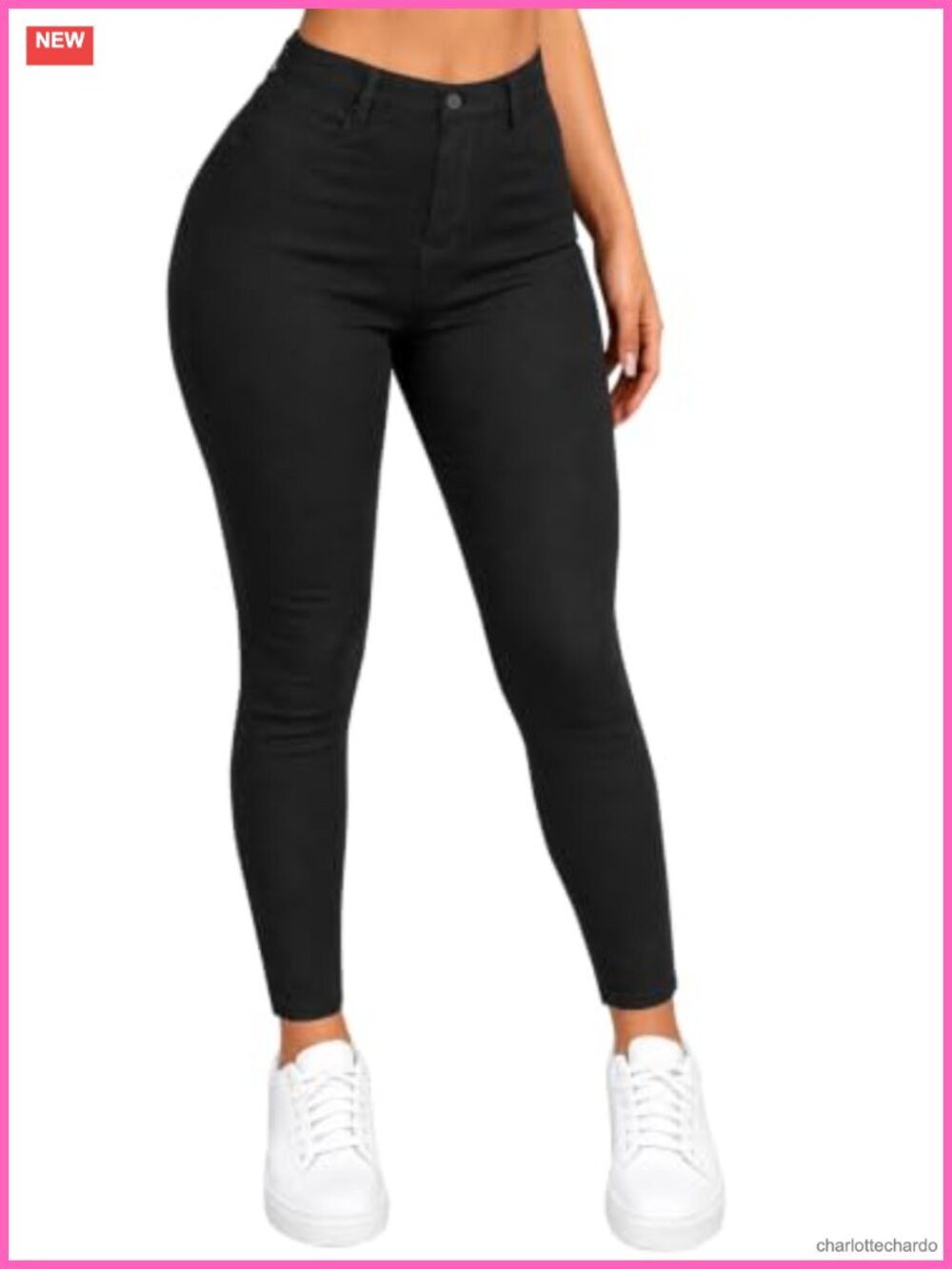 High Waisted Stretchy Skinny Jeans Viscose Blend Ankle Length Women's